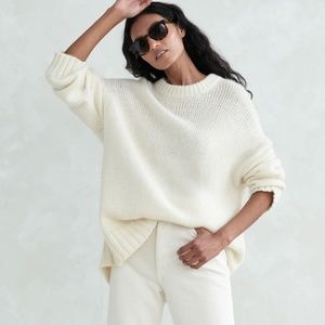 Jenni Kayne Alpaca Cocoon Crewneck Ivory Size XS